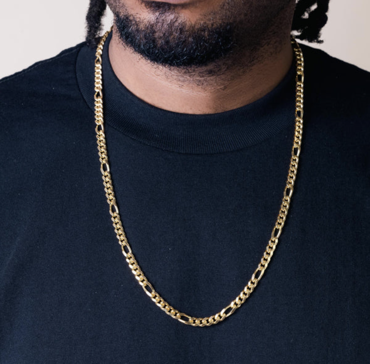 Gold Figaro Cuban Chain - 4.9mm