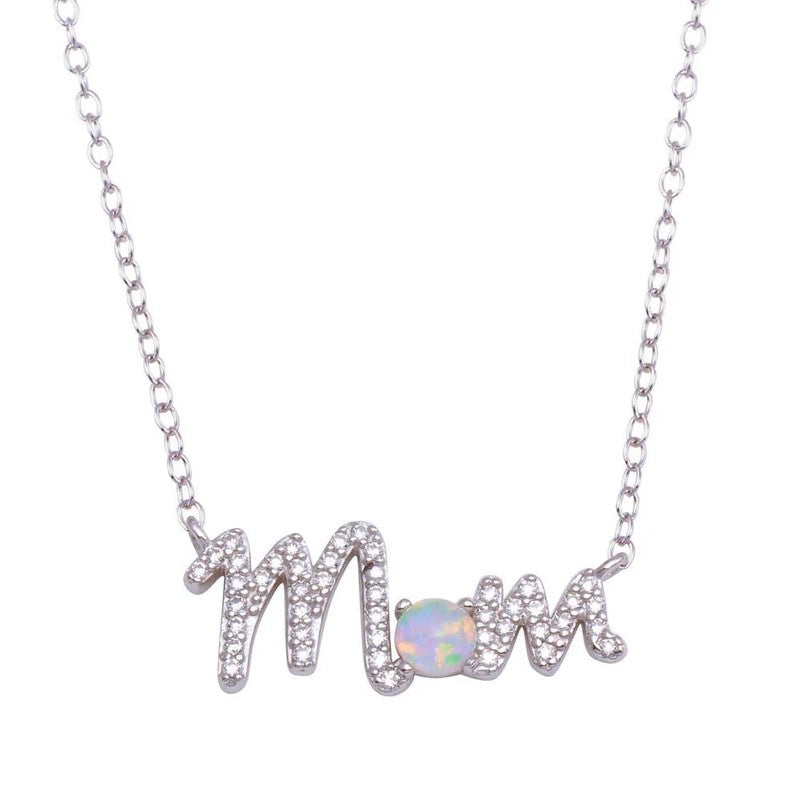 The Mom Script Opal Necklace