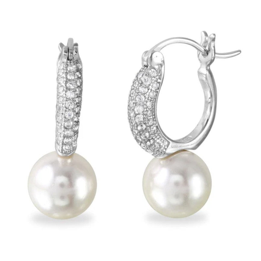 Pearl Huggie Earrings