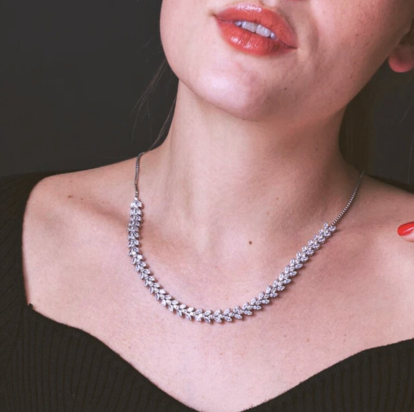 Marquise Cut Tennis Necklace