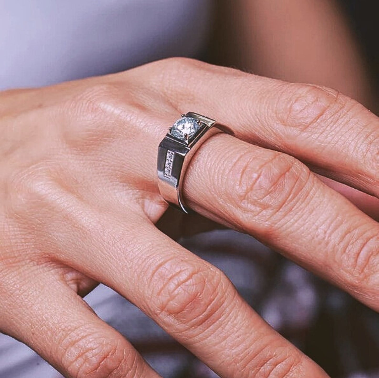 Men's 1 Carat Moissanite Ring - 8.4mm