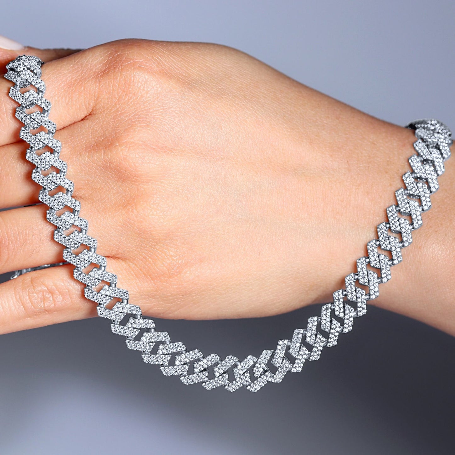 Silver Iced Out Cuban Link Chain - 10.2mm