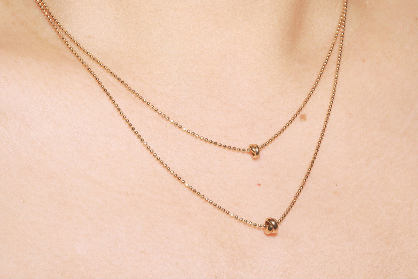 Love Knot Multi Chain Bead Necklace