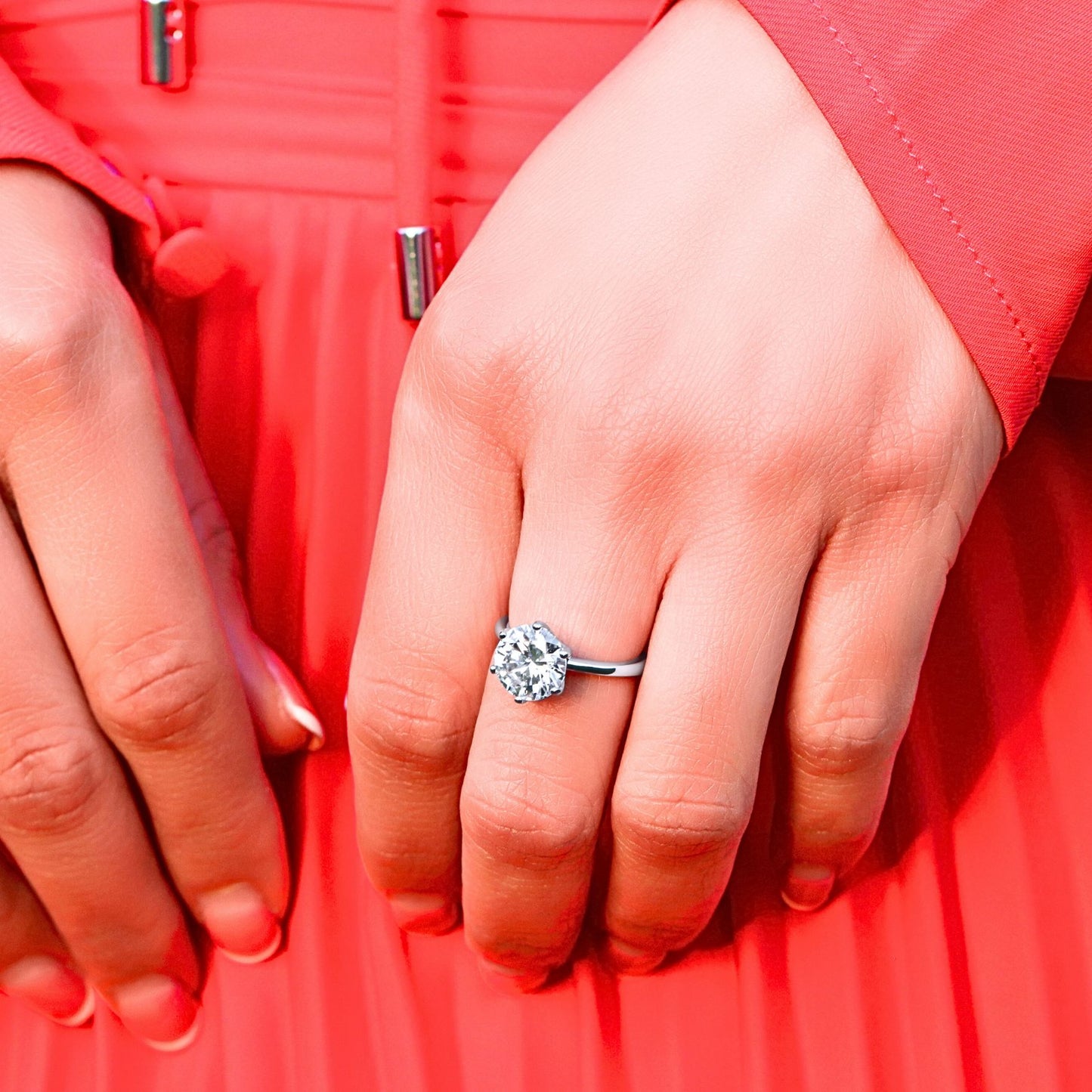 3 Carat Solitaire Moissanite Engagement Ring