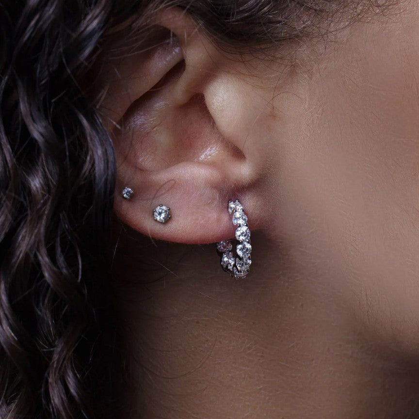 Moissanite Hoop Earrings