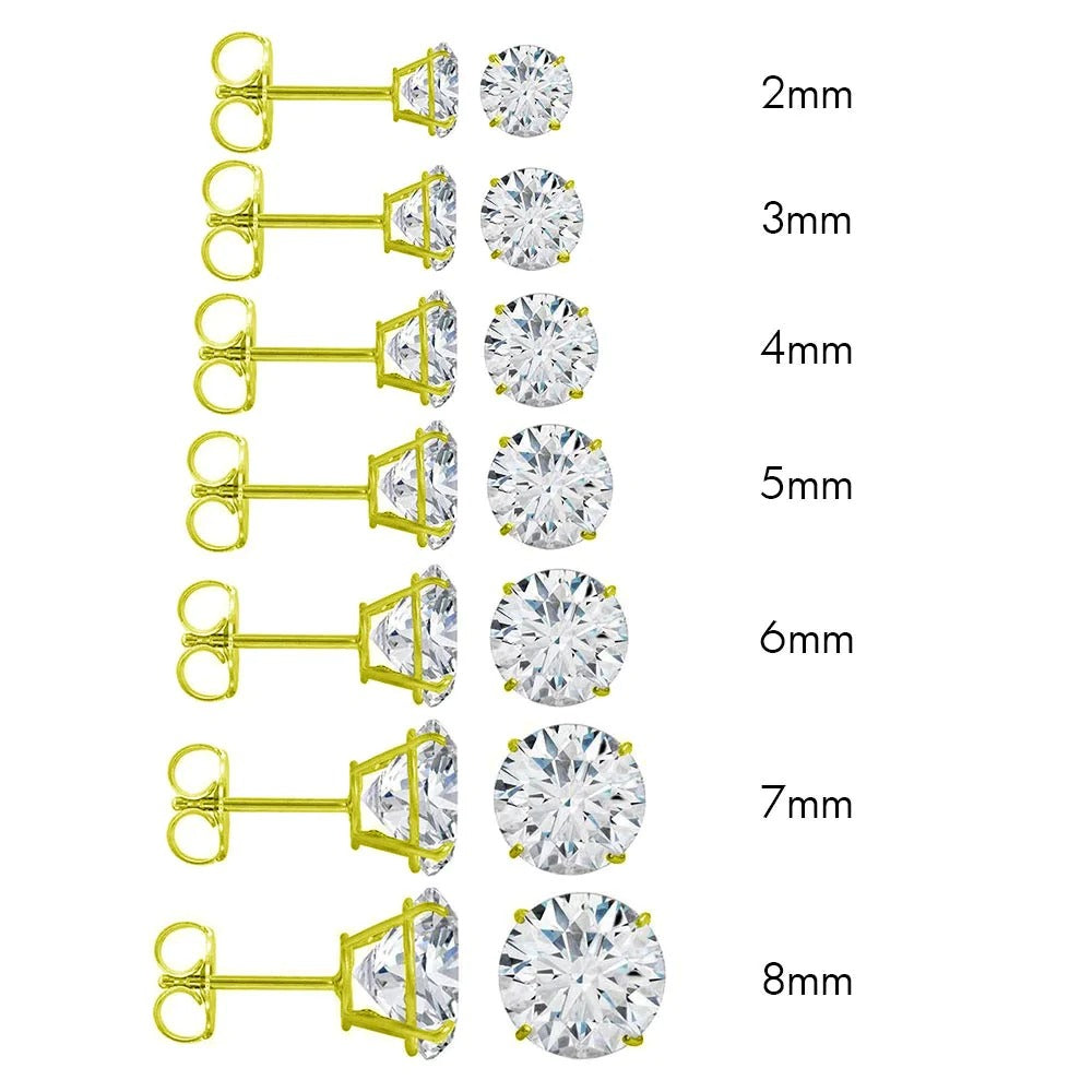 14K Gold Diamond Solitaire Studs