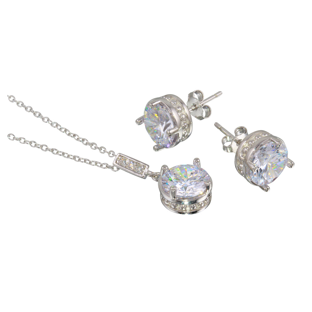Bezel Belle Solitaire Necklace & Earrings