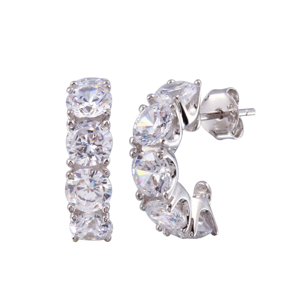 Classic Huggie Half Eternity Earrings