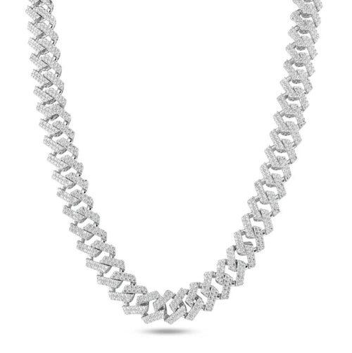 Silver Iced Out Cuban Link Chain - 10.2mm