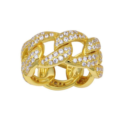 Gold Curb Link Ring Unisex - 7.3mm