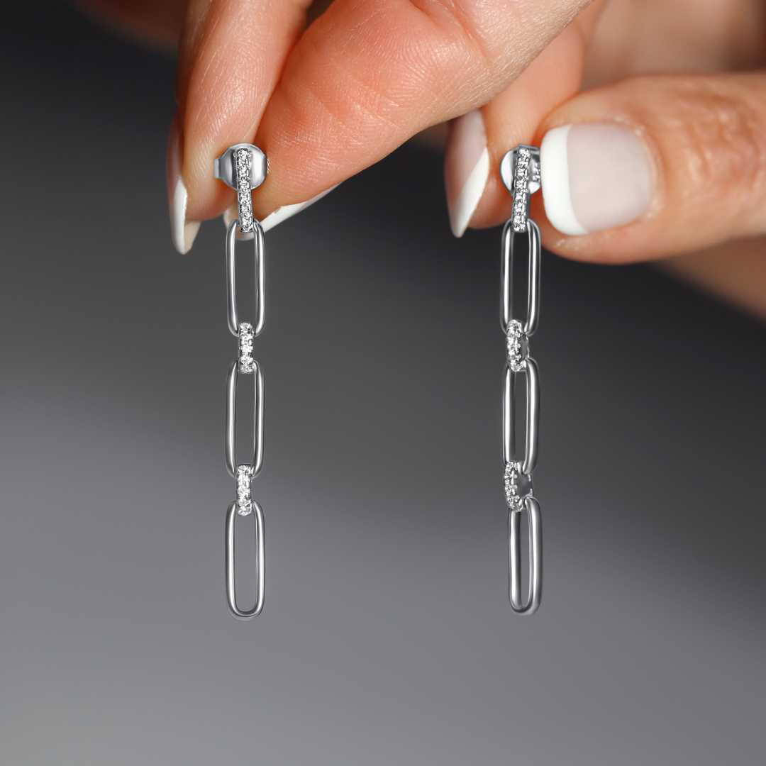 Preppy Paper Clip Chain Earrings