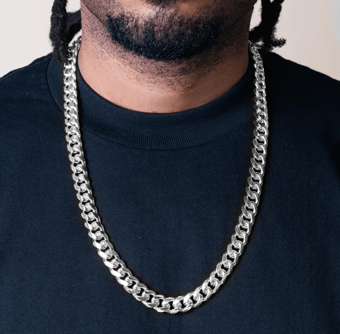Silver Cuban Link Chain - 9mm