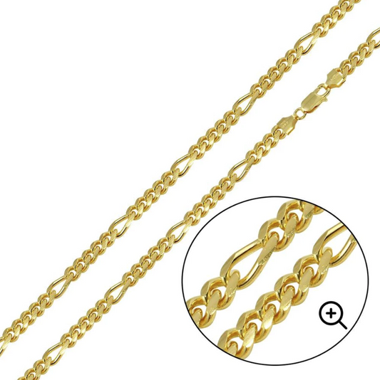 Gold Figaro Cuban Chain - 4.9mm