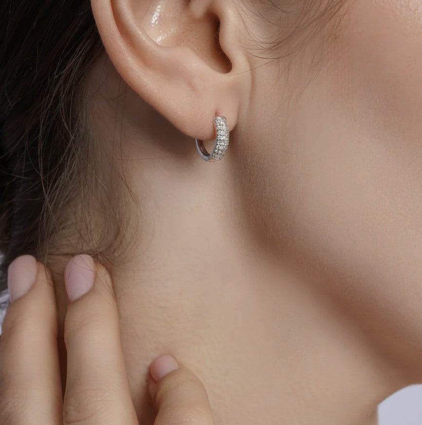 Diamond Huggie Earrings