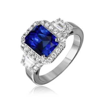 Sapphire Halo Ring