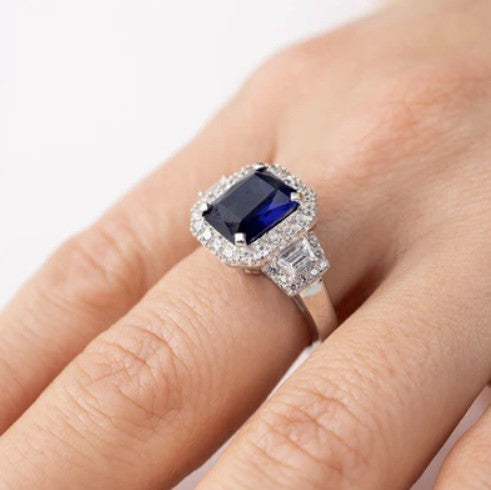 Sapphire Halo Ring