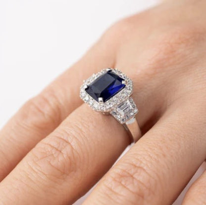 Sapphire Halo Ring