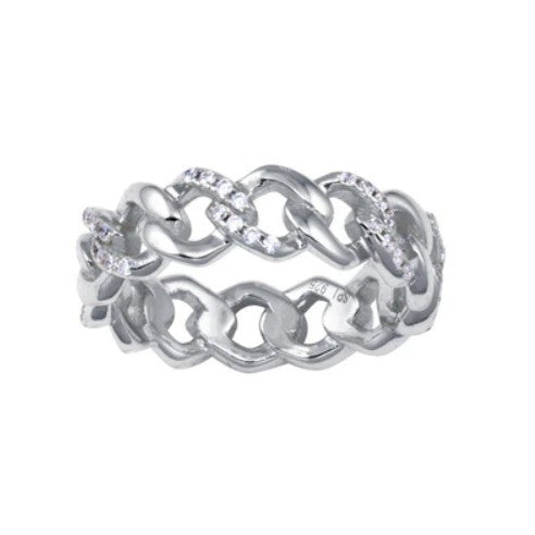 Silver Curb Link Ring - 5.8mm