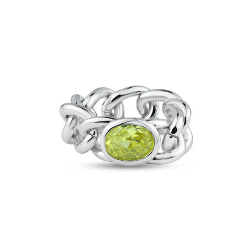 Peridot Chain Link Ring