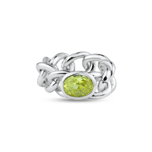 Peridot Chain Link Ring