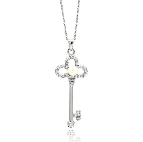 The Classic Flower Key Pearl Necklace
