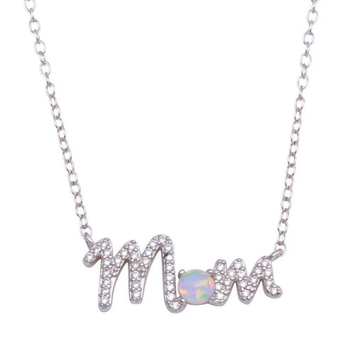 The Mom Script Opal Necklace