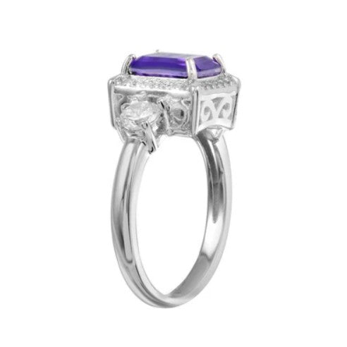 Lavender Amethyst Halo Ring