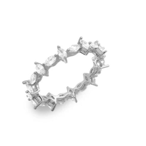 Marquise Cut Diamond Halo Band