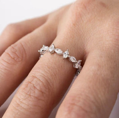 Marquise Cut Diamond Halo Band