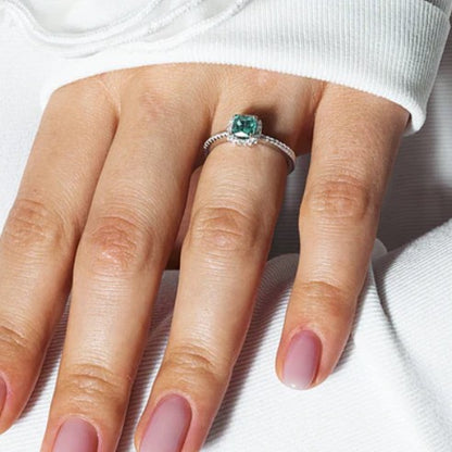 Emerald & Diamond Halo Band