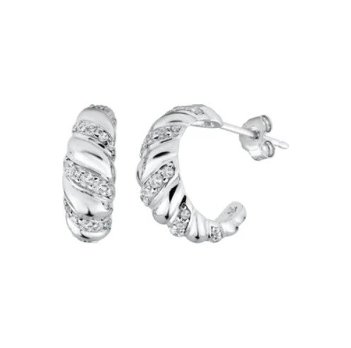 Croissant Diamond Semi Hoops