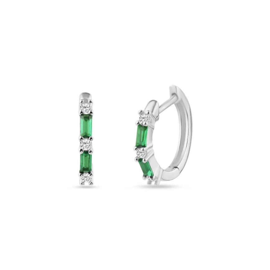 Gemstone Huggie Earrings