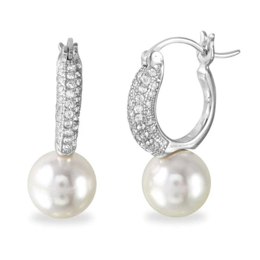 Pearl Huggie Earrings