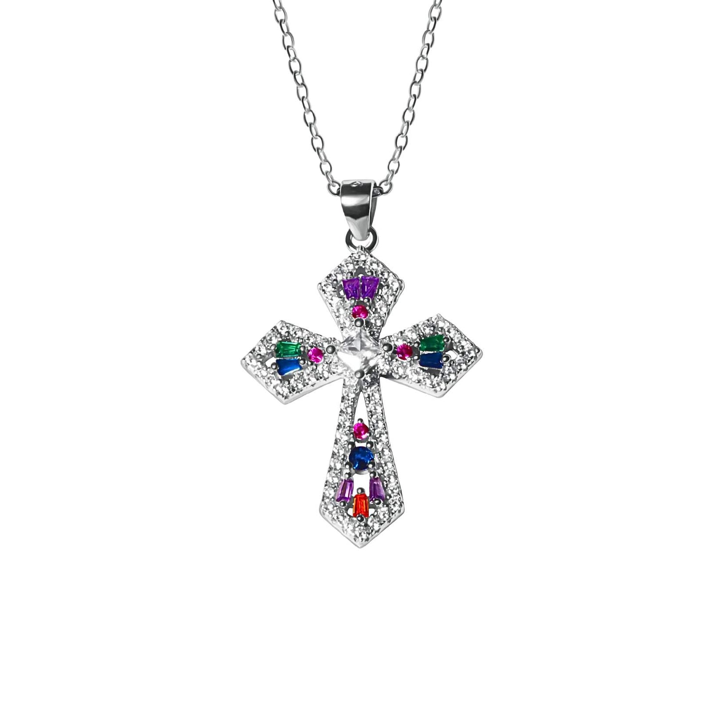Diamond Gemstone Cross