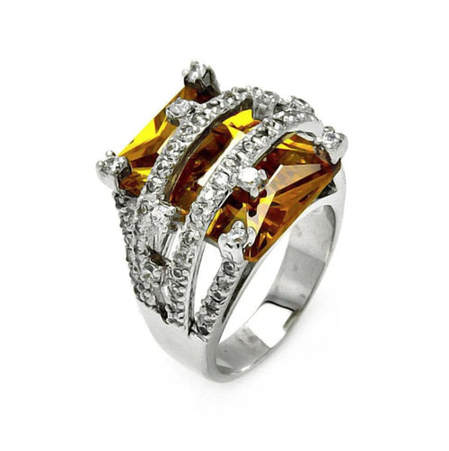 Citrine Multi-Row Cocktail Ring