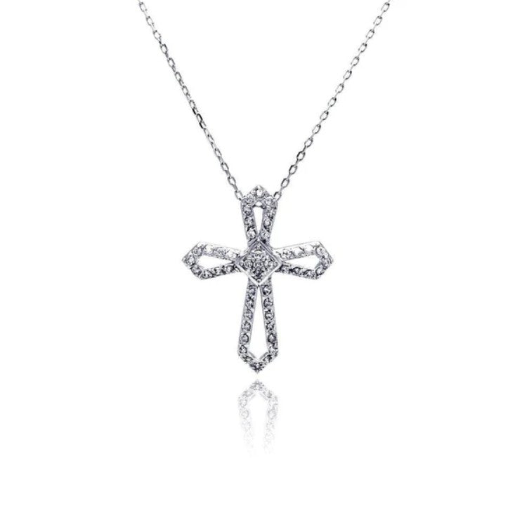 Radiant Diamond Cross Necklace