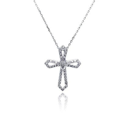 Radiant Diamond Cross Necklace