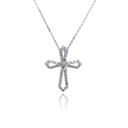 Radiant Diamond Cross Necklace