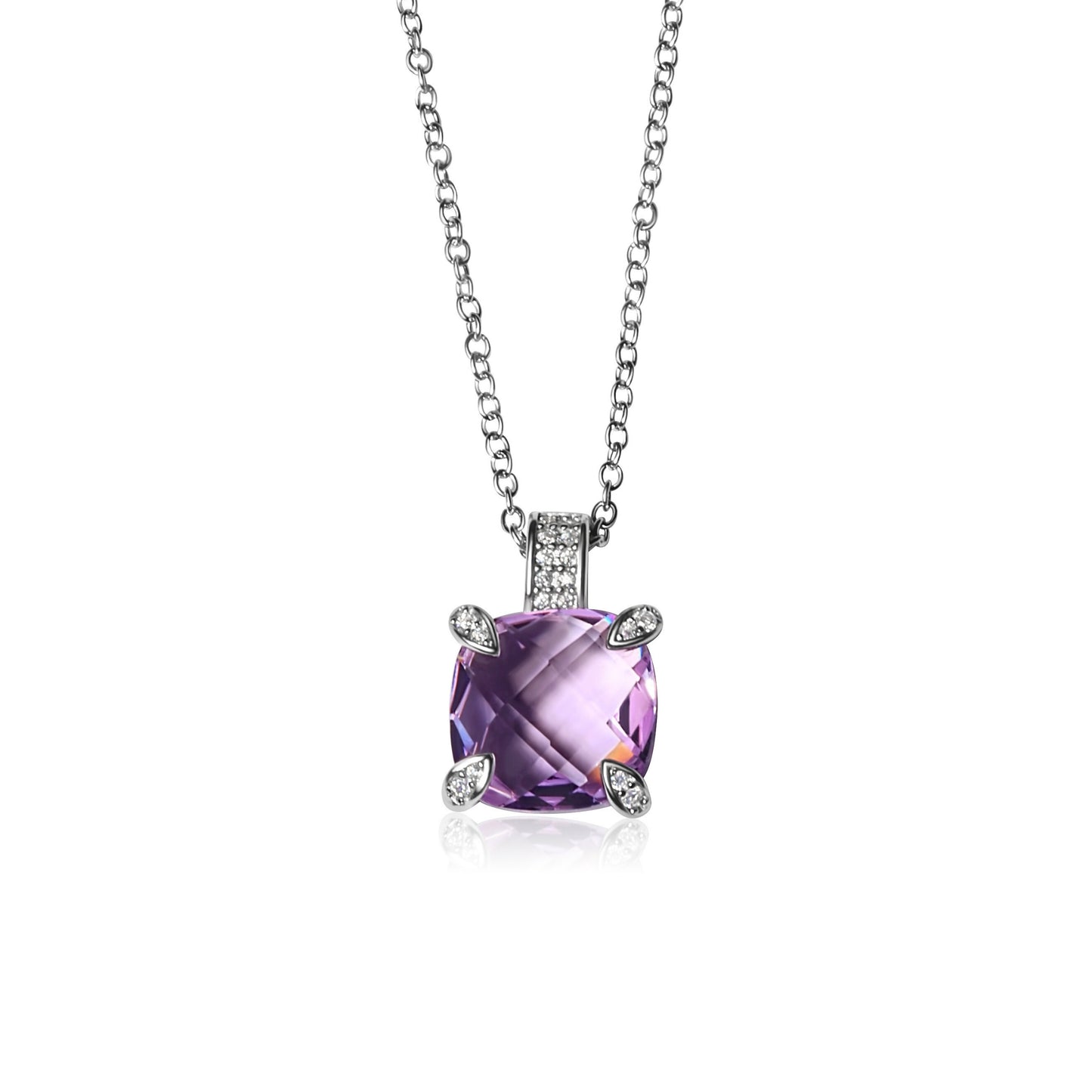 Blue & Pink Sapphire, Amethyst Necklace