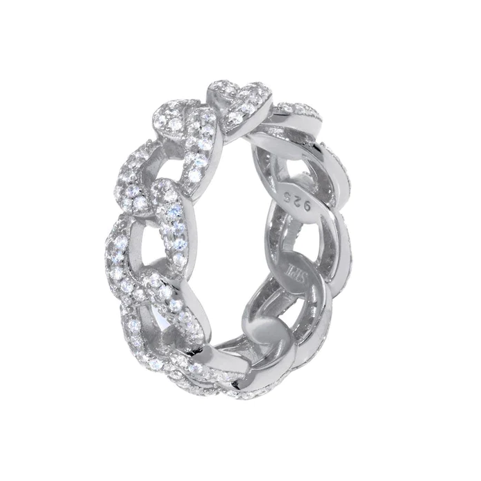 Silver Curb Link Ring - 7.3mm