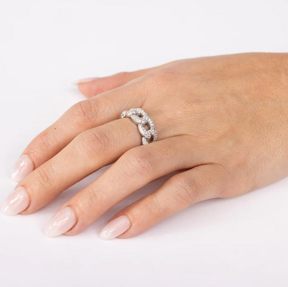 Silver Curb Link Ring - 7.3mm