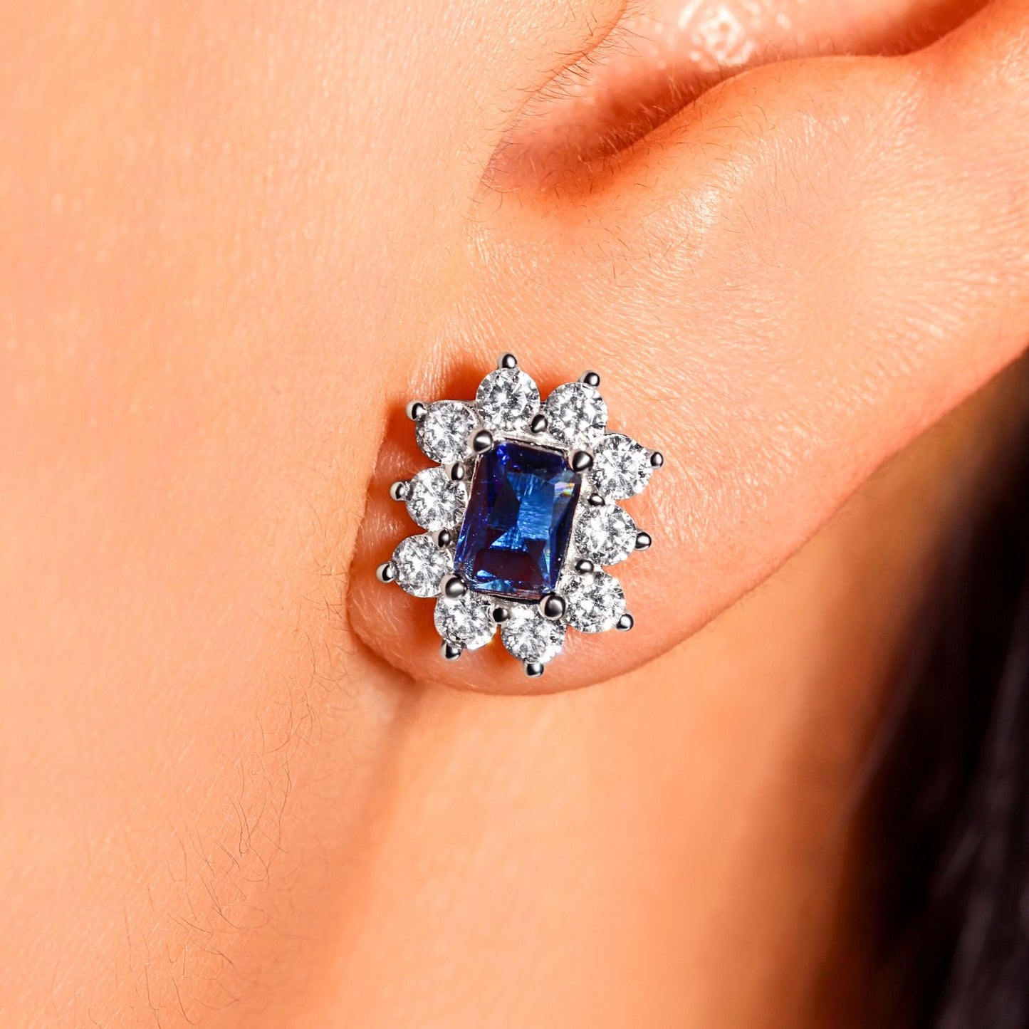 Gemstone Halo Earrings & Necklace