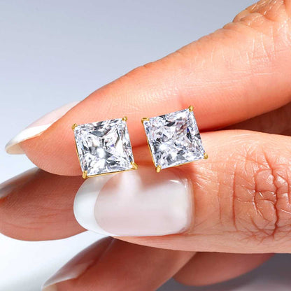 14K Gold Princess Cut Diamonds