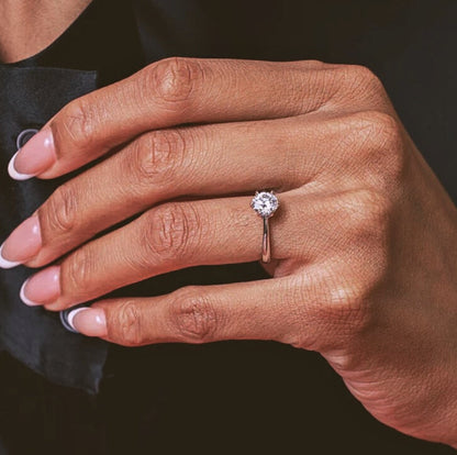 1 Carat Solitaire Moissanite Engagement Ring