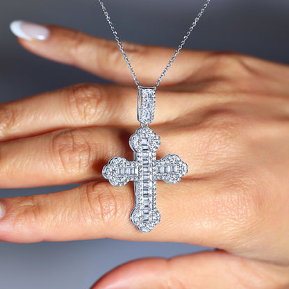 Diamond-Encrusted Cross Necklace