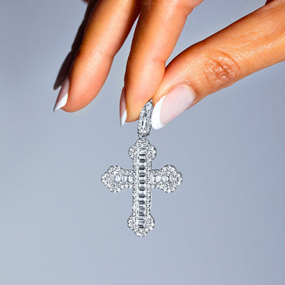 Diamond-Encrusted Cross Necklace