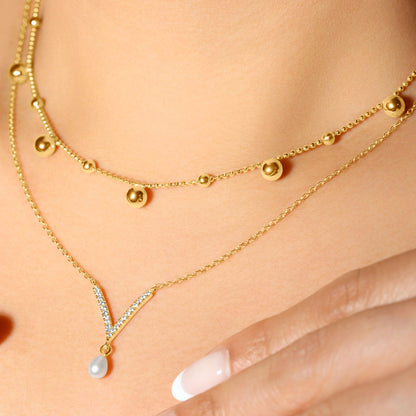 Pearl V-Shape Necklace