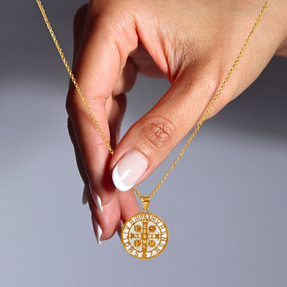 14 Karat Solid Gold Saint Benedict Medal