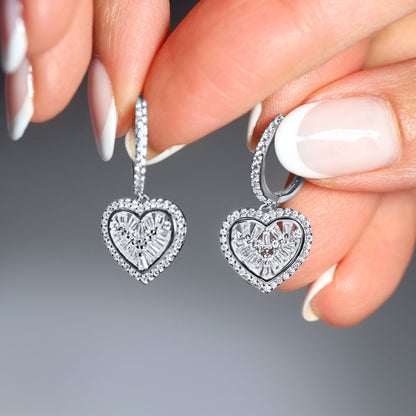 Heart Charm Huggie Hoop