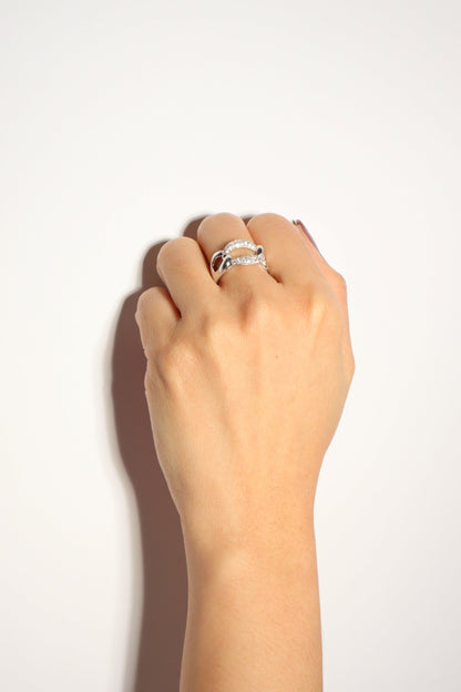 Chain Link Pavé Ring